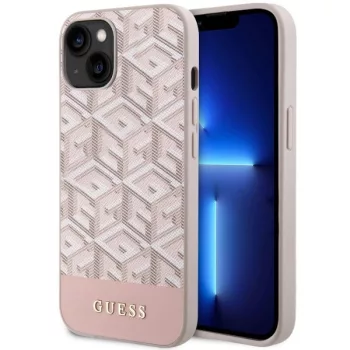   Guess GUHMP14MHGCFSEP iPhone 14 Plus 6.7" hátlap, tok GCube Stripes MagSafe, rózsaszín