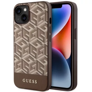   Guess GUHMP14MHGCFSEW iPhone 14 Plus 6.7" hátlap, tok GCube Stripes MagSafe, barna