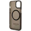 Guess GUHMP14MHTCMK iPhone 14 Plus 6.7" hátlap, tok Gold Outline Translucent MagSafe, fekete