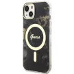 Guess GUHMP14MHTMRSK iPhone 14 Plus/15 Plus 6.7" hátlap, tok Golden Marble MagSafe, fekete
