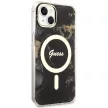 Guess GUHMP14MHTMRSK iPhone 14 Plus/15 Plus 6.7" hátlap, tok Golden Marble MagSafe, fekete