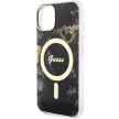 Guess GUHMP14MHTMRSK iPhone 14 Plus/15 Plus 6.7" hátlap, tok Golden Marble MagSafe, fekete
