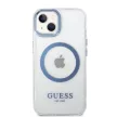 Guess Metal Outline MagSafe hátlap, tok iPhone 14 Plus, kék