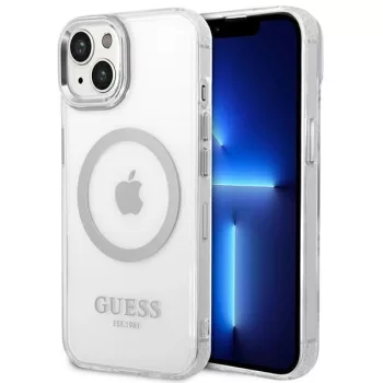   Guess GUHMP14MHTRMS iPhone 14 Plus 6.7" hátlap, tok Metal Outline Magsafe, ezüst