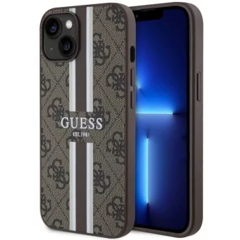   Guess GUHMP14MP4RPSW iPhone 14 Plus 6.7" hátlap, tok 4G Printed Stripes MagSafe, barna