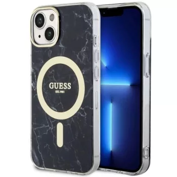   Guess GUHMP14MPCUMAK iPhone 14 Plus 6.7" hátlap, tok Marble MagSafe, fekete