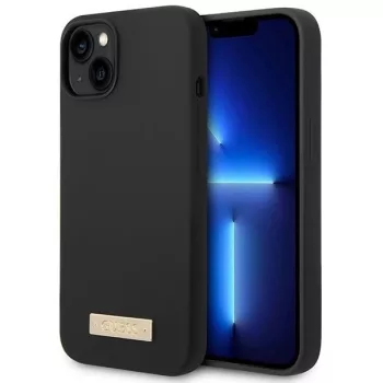   Guess GUHMP14MSBPLK iPhone 14 Plus 6.7" hátlap, tok Silicone Logo Plate MagSafe, fekete