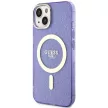 Guess Glitter Gold MagSafe hátlap, tok iPhone 14, lila