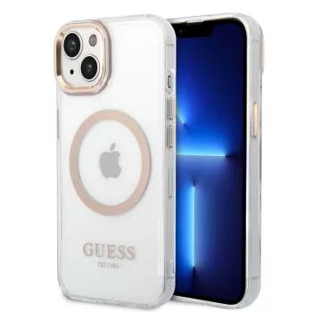   Guess iPhone 14 Metal Outline Magsafe (GUHMP14SHTRMD) hátlap, tok, arany