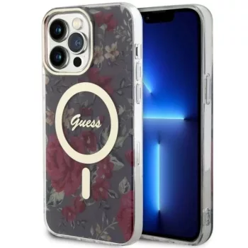   Guess GUHMP14XHCFWSA iPhone 14 Pro Max 6.7" hátlap, tok Flower MagSafe, zöld