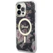 Guess GUHMP14XHCFWSK iPhone 14 Pro Max 6.7" hátlap, tok Flower MagSafe, fekete