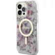Guess GUHMP14XHCFWST iPhone 14 Pro Max 6.7" hátlap, tok Flower MagSafe, átlátszó