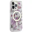 Guess GUHMP14XHCFWST iPhone 14 Pro Max 6.7" hátlap, tok Flower MagSafe, átlátszó