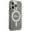 Guess GUHMP14XHCMCGK iPhone 14 Pro Max 6.7" hátlap, tok Glitter Gold MagSafe, fekete