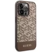Guess GUHMP14XHGCFSEW iPhone 14 Pro Max 6.7" hátlap, tok GCube Stripes MagSafe, barna
