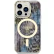 Guess GUHMP14XHLEOPWB iPhone 14 Pro Max 6.7" hátlap, tok Leopard MagSafe, kék