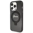Guess GUHMP14XHRSGSK Ring Stand Script Glitter MagSafe iPhone 14 Pro Max 6.7" hátlap, tok, fekete