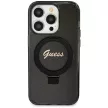 Guess GUHMP14XHRSGSK Ring Stand Script Glitter MagSafe iPhone 14 Pro Max 6.7" hátlap, tok, fekete