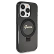 Guess GUHMP14XHRSGSK Ring Stand Script Glitter MagSafe iPhone 14 Pro Max 6.7" hátlap, tok, fekete