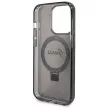 Guess GUHMP14XHRSGSK Ring Stand Script Glitter MagSafe iPhone 14 Pro Max 6.7" hátlap, tok, fekete
