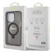 Guess GUHMP14XHRSGSK Ring Stand Script Glitter MagSafe iPhone 14 Pro Max 6.7" hátlap, tok, fekete