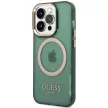 Guess GUHMP14XHTCMA iPhone 14 Pro Max 6.7" hátlap, tok Gold Outline Translucent MagSafe, zöld