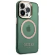 Guess GUHMP14XHTCMA iPhone 14 Pro Max 6.7" hátlap, tok Gold Outline Translucent MagSafe, zöld