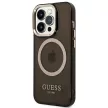 Guess GUHMP14XHTCMK iPhone 14 Pro Max 6.7" hátlap, tok Gold Outline Translucent MagSafe, fekete