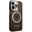 Guess GUHMP14XHTCMK iPhone 14 Pro Max 6.7" hátlap, tok Gold Outline Translucent MagSafe, fekete