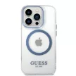 Guess GUHMP14XHTRMB iPhone 14 Pro Max 6.7" hátlap, tok Metal Outline Magsafe, kék