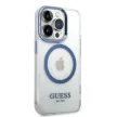 Guess GUHMP14XHTRMB iPhone 14 Pro Max 6.7" hátlap, tok Metal Outline Magsafe, kék