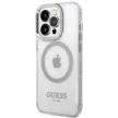 Guess GUHMP14XHTRMS iPhone 14 Pro Max 6.7", hátlap, tok, ezüst Metal kontúr Magsafe