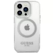 Guess GUHMP14XHTRMS iPhone 14 Pro Max 6.7", hátlap, tok, ezüst Metal kontúr Magsafe