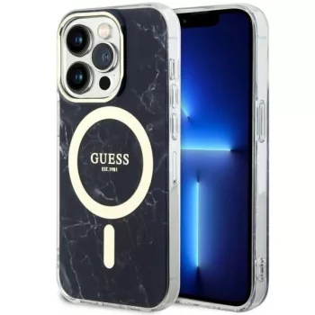   Guess GUHMP14XPCUMAK iPhone 14 Pro Max 6.7" hátlap, tok Marble MagSafe, fekete