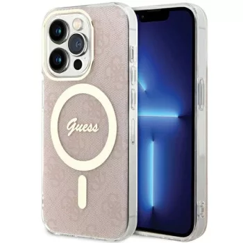   Guess GUHMP15LH4STP IML 4G MagSafe iPhone 15 Pro 6.1" rózowy/hátlap, tok, rózsaszín