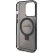 Guess Ring Stand Script Glitter MagSafe hátlap, tok iPhone 15 Pro, fekete