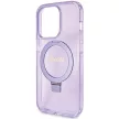 Guess Ring Stand Script Glitter MagSafe hátlap, tok iPhone 15 Pro, lila