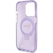 Guess Ring Stand Script Glitter MagSafe hátlap, tok iPhone 15 Pro, lila