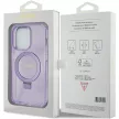 Guess Ring Stand Script Glitter MagSafe hátlap, tok iPhone 15 Pro, lila