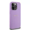 Guess iPhone 15 Pro PU 4G Strass Metal Logo (GUHMP15LPSAHMCU) hátlap, tok, lila