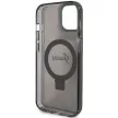 Guess Ring Stand Script Glitter MagSafe hátlap, tok iPhone 15 Plus/14 Plus, fekete