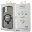 Guess Ring Stand Script Glitter MagSafe hátlap, tok iPhone 15 Plus/14 Plus, fekete