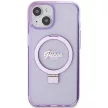 Guess Ring Stand Script Glitter MagSafe hátlap, tok iPhone 15 Plus/14 Plus, lila