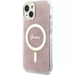 Guess GUHMP15SH4STP IML 4G MagSafe iPhone 15 6.1" różowy /, hátlap, tok, rózsaszín
