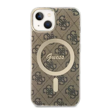   Guess hátlap, tok iPhone 15 6,1" GUHMP15SH4STW, HC MAGSAFE IML 4G, barna