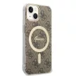 Guess hátlap, tok iPhone 15 6,1" GUHMP15SH4STW, HC MAGSAFE IML 4G, barna