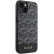 Guess GUHMP15SHGCFFSEK iPhone 13/14/15 6.1", hátlap, tok, fekete GCube csíkos MagSafe iPhone 15/14/13