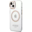Guess hátlap, tok iPhone 15 6,1" GUHMP15SHTRMD HC Magsafe Metal Outline, arany