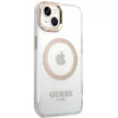 Guess hátlap, tok iPhone 15 6,1" GUHMP15SHTRMD HC Magsafe Metal Outline, arany