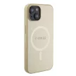 Guess iPhone 15 Saffiano MagSafe (GUHMP15SPSAHMCB) MagSafe hátlap, tok, arany